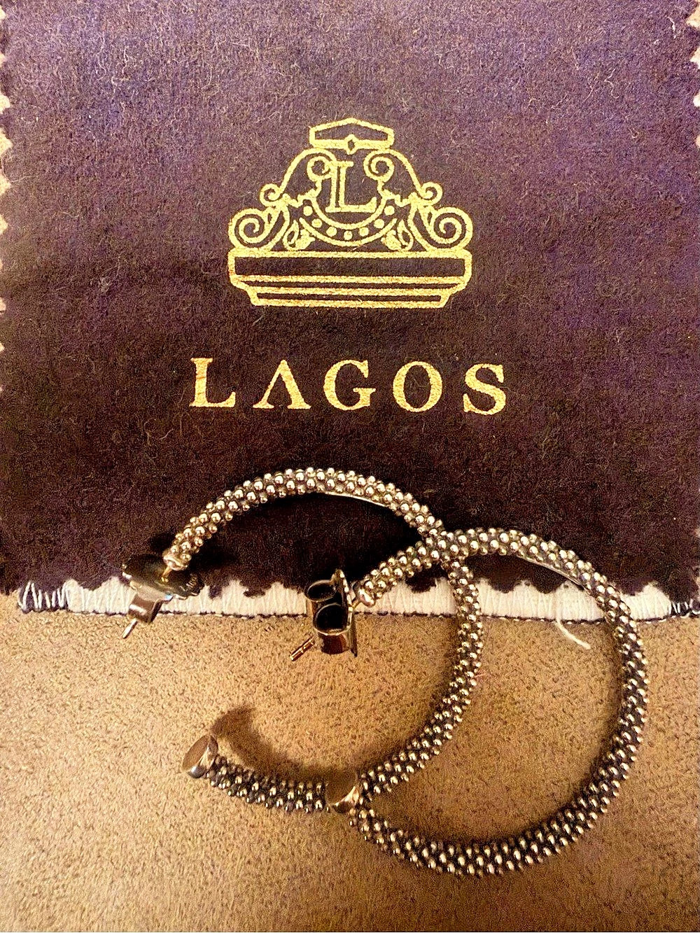LAGOS Signature Caviar Hoop Earrings Silver